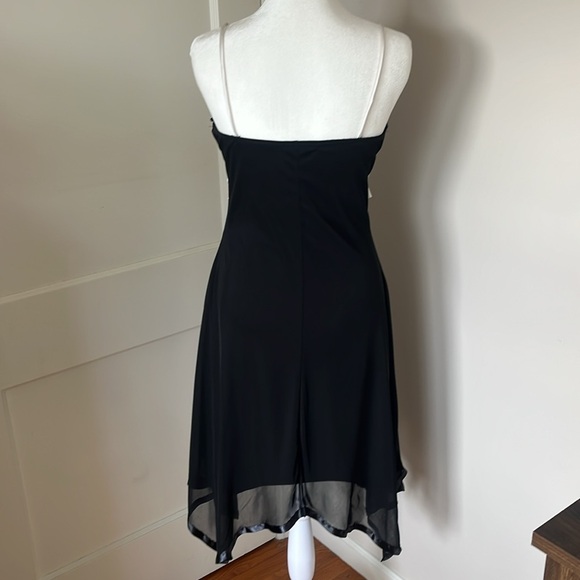 STAR VIXEN VTG Y2K short Asymmetrica Black Dress with White Bow M whimsigoth - Picture 4 of 8